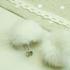 MyLittleThing - White Little Faux-Fur Earrings