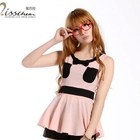 MISSTHEA - Sleeveless Contrast-Color Chiffon Top