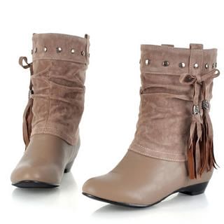 Tassel-Accent Studded Boots