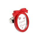 Sweet & Co. - Red Glitter Sweet Heart Pendant Silver Ring