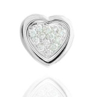 Keleo - 18K White Gold Heart Shape Pendant with Diamonds Keleo - 18K White Gold Heart Shape Pendant with Diamonds