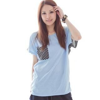 Dotted Panel Short-Sleeve Top