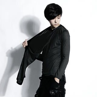 Scarf Overlay Long-Sleeve Top Scarf Overlay Long-Sleeve Top