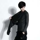 Rememberclick - Scarf Overlay Long-Sleeve Top