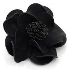 t. watch - Black Leather Flower Charm