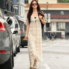 SOHO Central - Wrap Front Lace Maxi Dress
