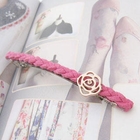 Fit-to-Kill - Golden rose leather hair pin-pink