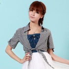 JVL - Tie-Front Gingham Cropped Top