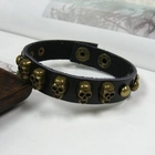 OWL Fashion - Skull-Stud Genuine-Leather Bangle