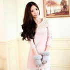 Tokyo Fashion - Beaded Crochet-Collar Long Top