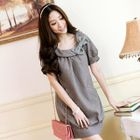 Tokyo Fashion - Short-Sleeve Bow-Accent Dotted Tunic