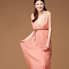 I'Miusa - Pleated Sleeveless Chiffon Dress