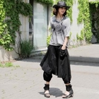 Alicegohome  - Linen Low-Crotch Wide-Leg Pants