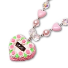 Sweet & Co. - Neon Pink Rose Heart Shape Cake Necklace