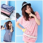 Maymaylu Dreams - Striped V-Neck Short-Sleeve Tee