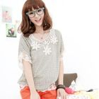 59 Seconds - Lace-Hem Dotted Top