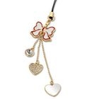 Moonbasa - Tasseled Rhinestone Bow Mobile Strap