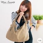 Miss Sweety - Tasseled Flower-Accent Hobo Bag