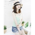 Dodostyle - Bow Accent Ruffled Sleeveless Top Dodostyle - Bow Accent Ruffled Sleeveless Top