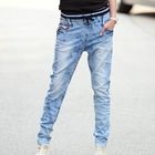 REDOPIN - Star Print Washed Blue Jeans