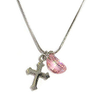 6thJune - 'Belief' - Guarding Angel Necklace with Pink CZ