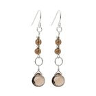 Keleo - Silver smoky quartz earrings