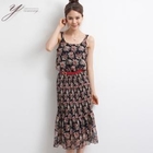 yeomong - Floral-Patterned Pleat Chiffon Dress