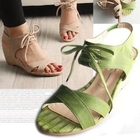 Marcella - Lace-Up Wedge Sandals