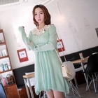 CLICK - Long-Sleeve Shirred Knit Dress