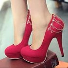Smoothie - Rhinestone Chain-Accent Platform Pumps