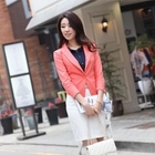 STYLEKELLY - Linen Blend 3/4-Sleeve Jacket