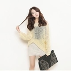 HARU - Boatneck Pointelle Knit Top