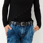 BLACK ASUKA - Genuine Leather Studded Belt