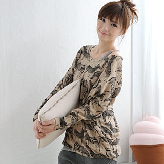 'Zebra' Print Knit Sweater 'Zebra' Print Knit Sweater