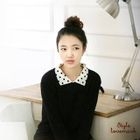 lovemark - Polka-Dot Collar Knit Top