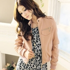 Tokyo Fashion - Tab-Shoulder Faux-Leather Jacket