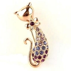 Cuteberry - Rhinestone Cat Brooch
