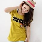 OrangeBear - Short-Sleeve Appliqué T-Shirt