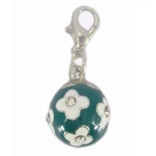 Green Flower Ball Charm