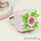 Sweet & Co. - Purple Rose Chocolate Silver Ring