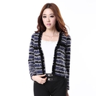 O.SA - Frilled Striped Knit Cropped Jacket