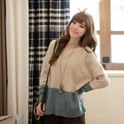 CLICK - Contrast-Trim Knit Sweater