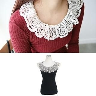 Lace Collar Sleeveless Top Lace Collar Sleeveless Top