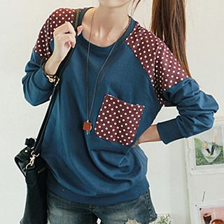 Dotted Yoke Pullover