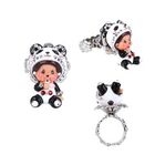 Atelier - Platinum Plated Ring  with Animal MCC Panda Monchhichi 