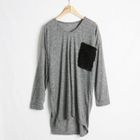 Bluemint - Faux-Fur Pocket V-Neck T-Shirt