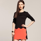 Othermix - Scalloped-Trim Two-Tone Dress