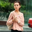 59th Street - Contrast-Trim Chiffon Blouse