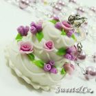 Sweet & Co. - Sweet 3layer Purple Cream Cake Long Crystal Pearl Necklace