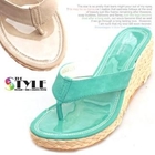 Marcella - Patent Thong Wedges